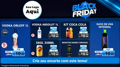 Modelo de TV para TV Horizontal com o tema Black Friday para Distribuidora de bebidas