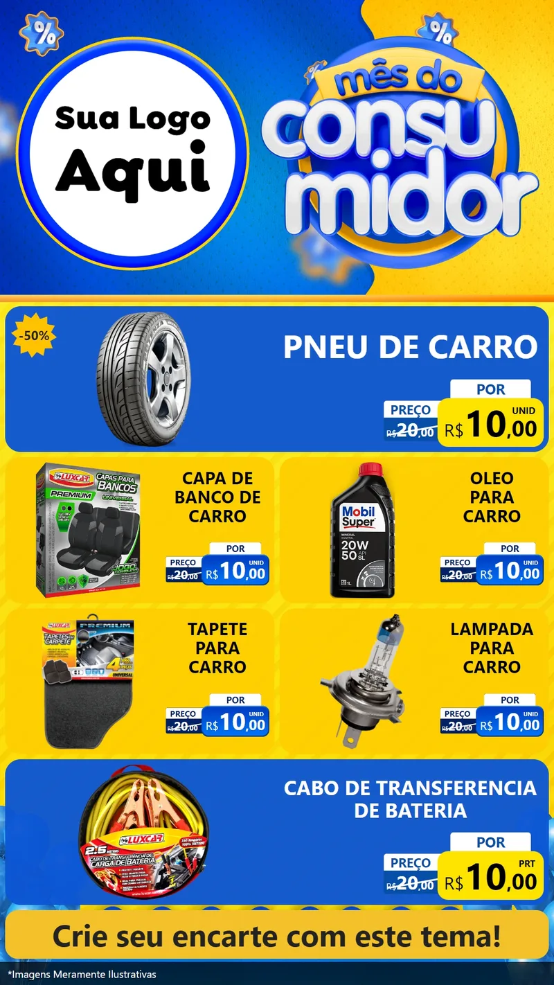 Modelo de TV para TV Vertical com o tema Mês do Consumidor para Auto peças