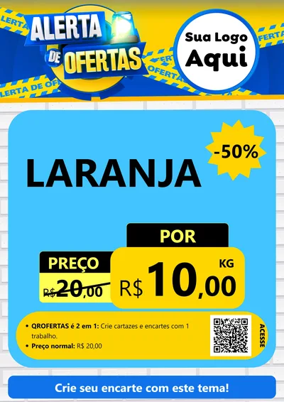 Modelo de Cartaz para Cartaz A4 Vertical com o tema Alerta de Ofertas para Hortifrúti