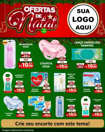 Modelo de Rede Social para Feed Instagram com o tema Ofertas de Natal para Bebês