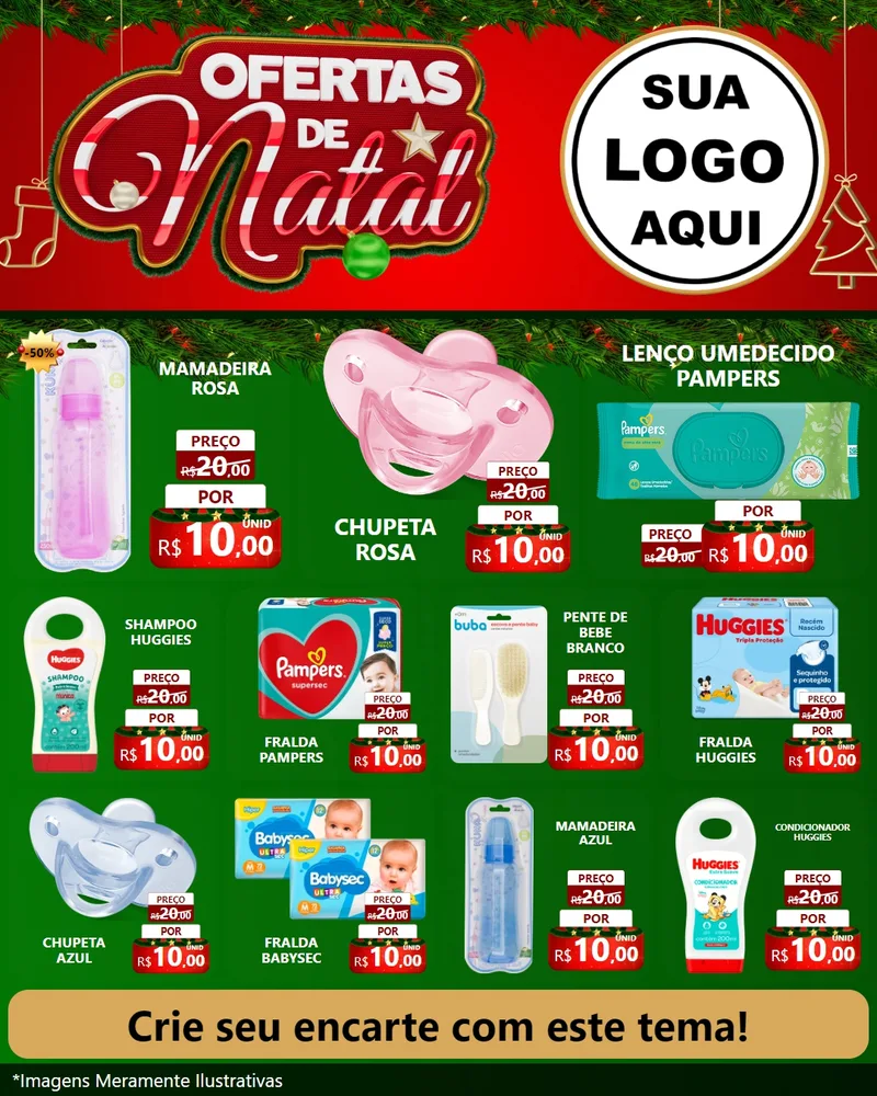 Modelo de Rede Social para Feed Instagram com o tema Ofertas de Natal para Bebês