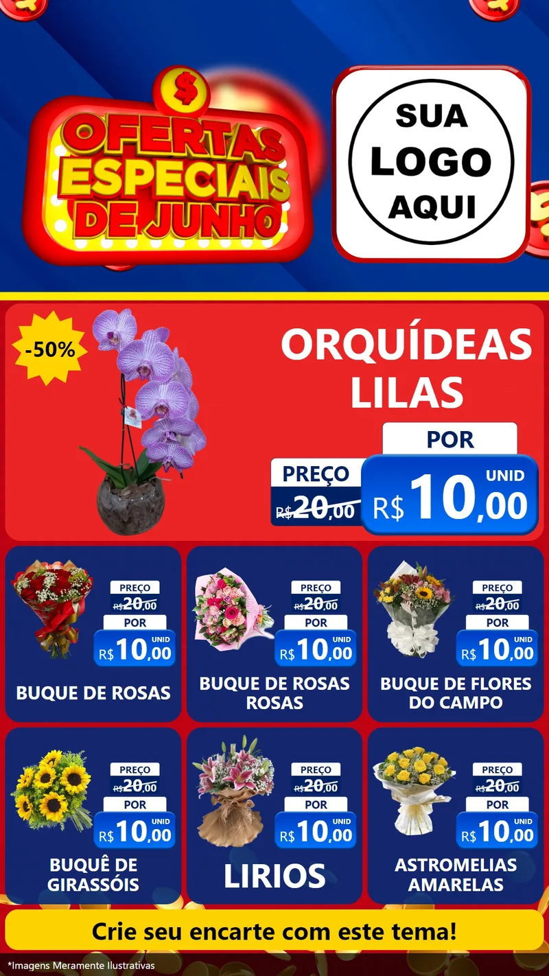 Modelo de Rede Social para Stories com o tema Ofertas Especiais de Junho para Floricultura e jardim
