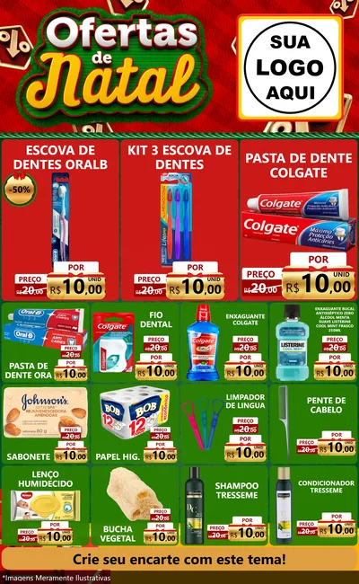 Modelo de Encarte para Encarte Grande com o tema Ofertas de Natal para Higiene Pessoal