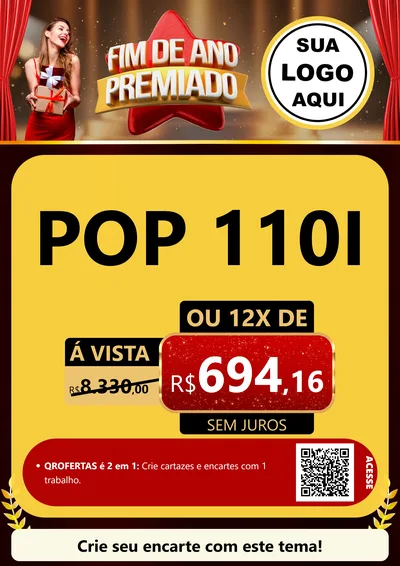 Modelo de Cartaz para Cartaz A4 Vertical com o tema Fim de Ano Premiado para Concessionaria de Motos