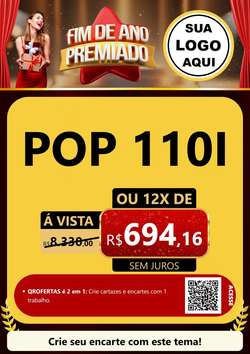Modelo de Cartaz para Cartaz A4 Vertical com o tema Fim de Ano Premiado para Concessionaria de Motos