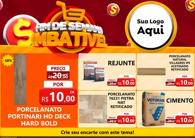 Modelo de Encarte para Encarte A4 Horizontal com o tema Fim de Semana Imbatível para Pisos e revestimentos