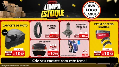 Modelo de TV para TV Horizontal com o tema Operação Limpa Estoque para Moto peças