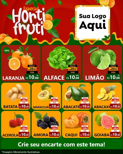 Modelo de Rede Social para Feed Instagram com o tema Especial Hortifruti para Hortifrúti