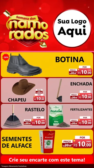 Modelo de TV para TV Vertical com o tema Semana dos namorados para Agropecuária
