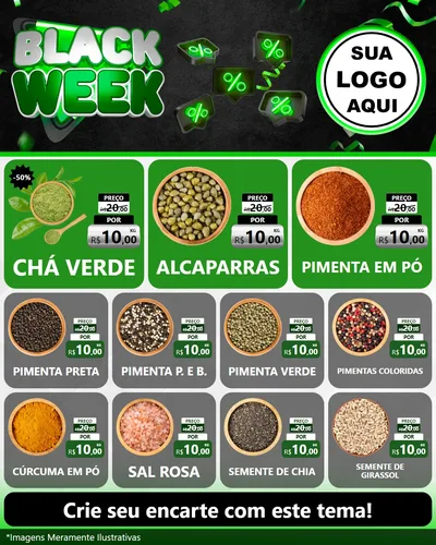 Modelo de Rede Social para Feed Instagram com o tema Black Week para Produtos Naturais