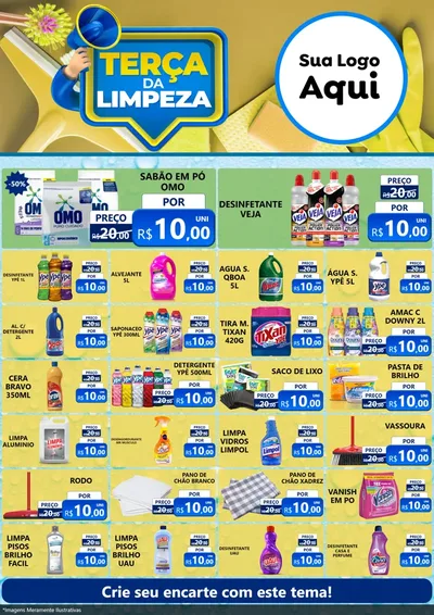 Modelo de Encarte para Encarte A4 Vertical com o tema Terça da Limpeza para Produtos de Limpeza