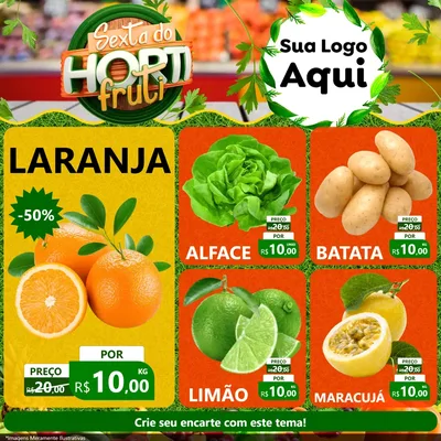 Modelo de Rede Social para Feed Facebook com o tema Sexta do Hortifruti para Hortifrúti