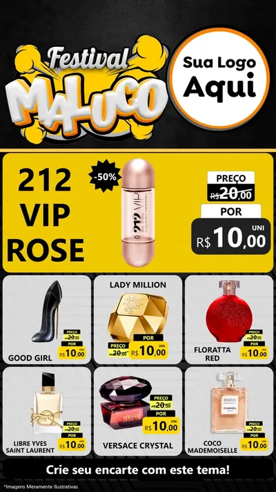 Modelo de Rede Social para Stories com o tema Festival Maluco para Perfumes