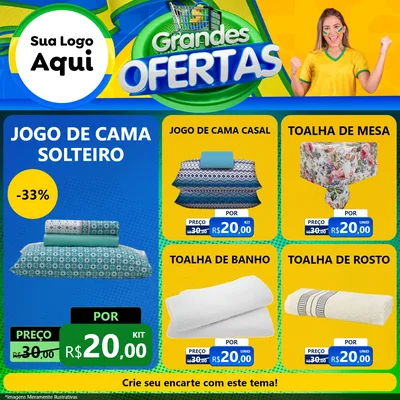Modelo de Rede Social para Feed Facebook com o tema Grandes Ofertas para Cama, Mesa e Banho