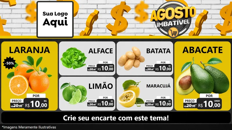 Modelo de TV para TV Horizontal com o tema Agosto imbatível para Hortifrúti