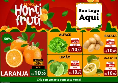 Modelo de Encarte para Encarte A4 Horizontal com o tema Especial Hortifruti para Hortifrúti