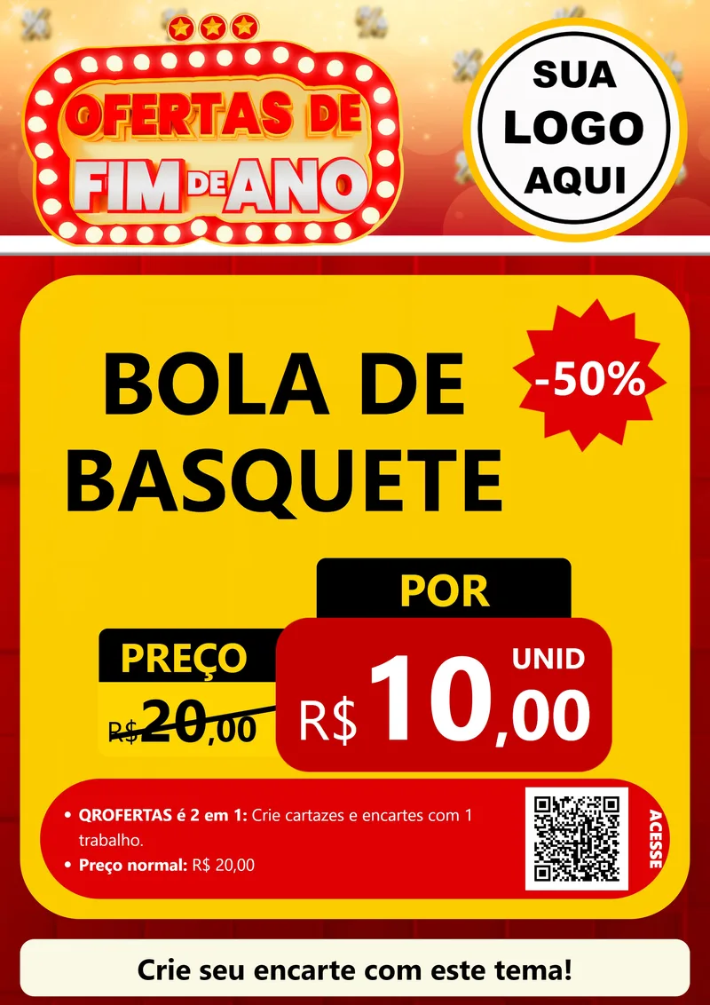 Modelo de Cartaz para Cartaz A4 Vertical com o tema Ofertas de Fim de Ano para Artigos Esportivos