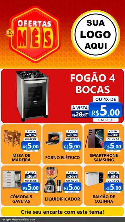 Modelo de Rede Social para Stories com o tema Ofertas do Mês para Móveis e Eletro
