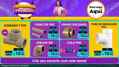 Modelo de TV para TV Horizontal com o tema Pré-Carnaval Premiado para Tubos e conexões