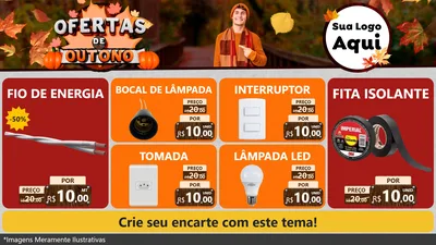 Modelo de TV para TV Horizontal com o tema Ofertas de Outono para Materiais Elétricos