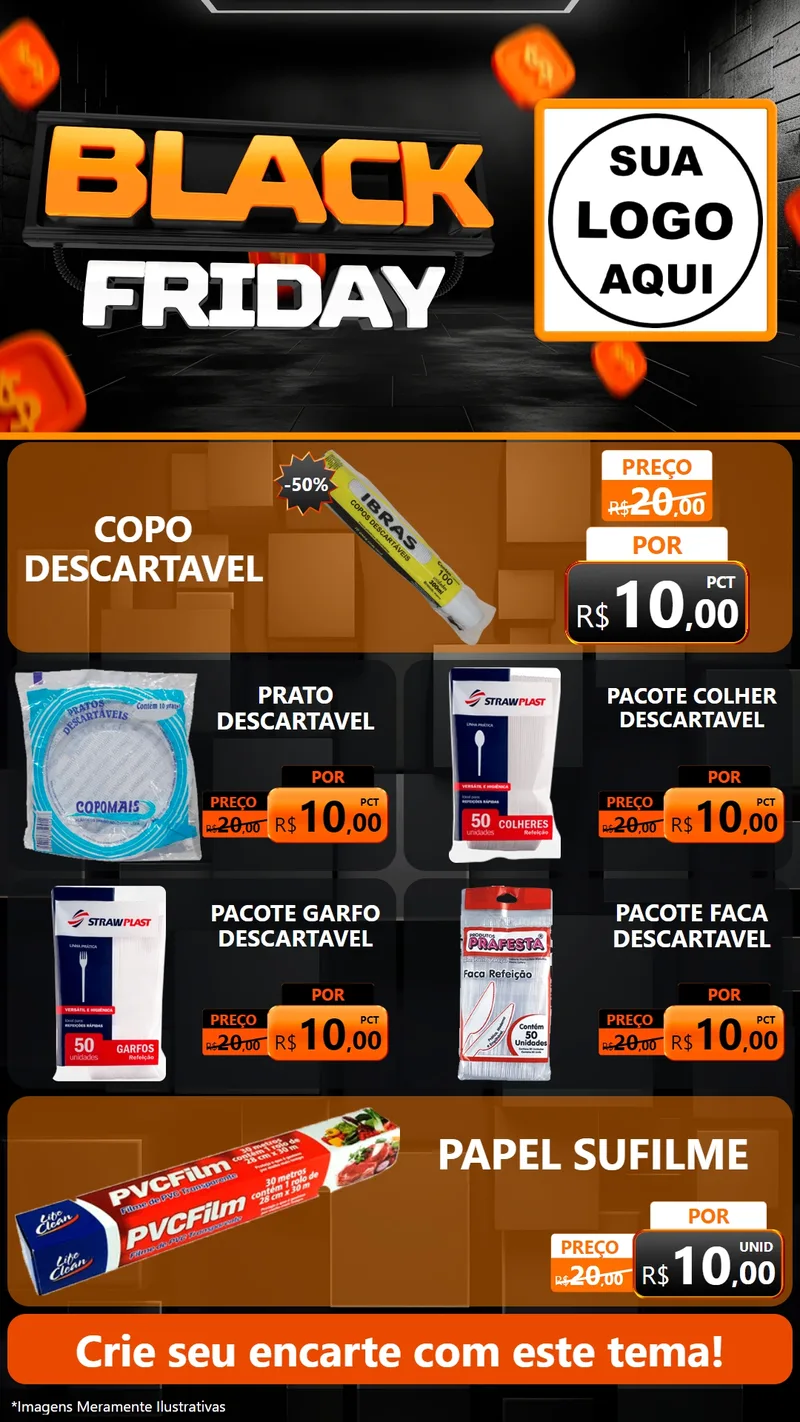 Modelo de TV para TV Vertical com o tema Black Friday para Embalagens