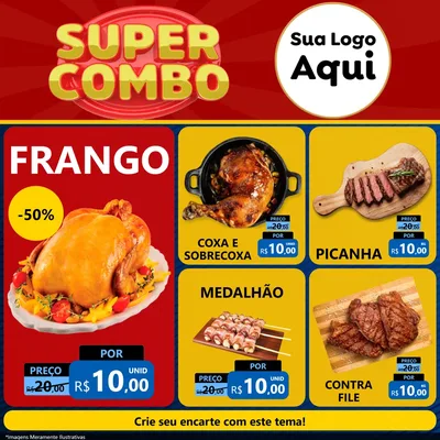 Modelo de Rede Social para Feed Facebook com o tema Super Combo para Assados