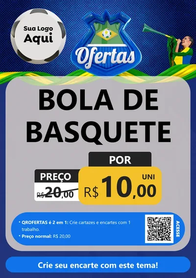 Modelo de Cartaz para Cartaz A4 Vertical com o tema Ofertas (Futebol) para Artigos Esportivos