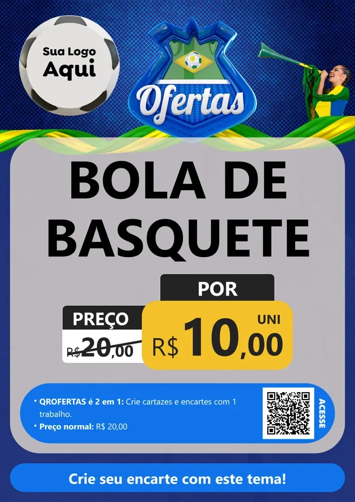 Modelo de Cartaz para Cartaz A4 Vertical com o tema Ofertas (Futebol) para Artigos Esportivos