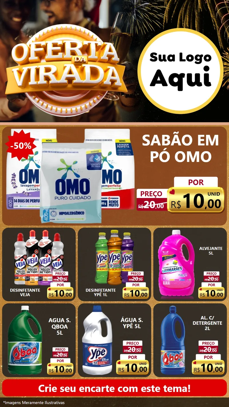 Modelo de Rede Social para Stories com o tema Oferta da Virada para Produtos de Limpeza