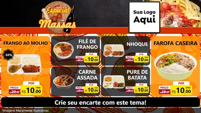 Modelo de TV para TV Horizontal com o tema Especial Massas para Restaurante