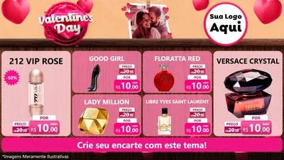 Modelo de TV para TV Horizontal com o tema Valentine's Day para Perfumes