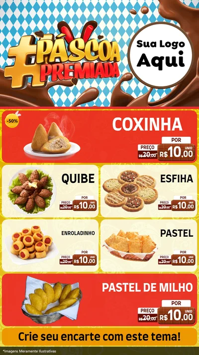 Modelo de TV para TV Vertical com o tema Páscoa Premiada para Salgadaria