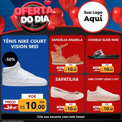 Modelo de Rede Social para Feed Facebook com o tema Oferta do Dia para Calçados