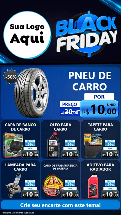 Modelo de Rede Social para Stories com o tema Black Friday para Auto peças