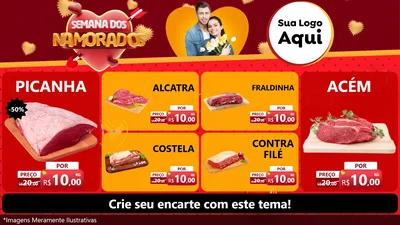Modelo de TV para TV Horizontal com o tema Semana dos Namorados para Açougue
