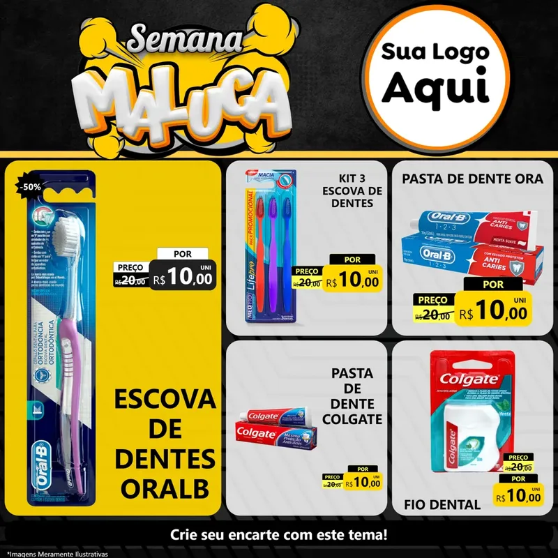 Modelo de Rede Social para Feed Facebook com o tema Semana Maluca para Higiene Pessoal
