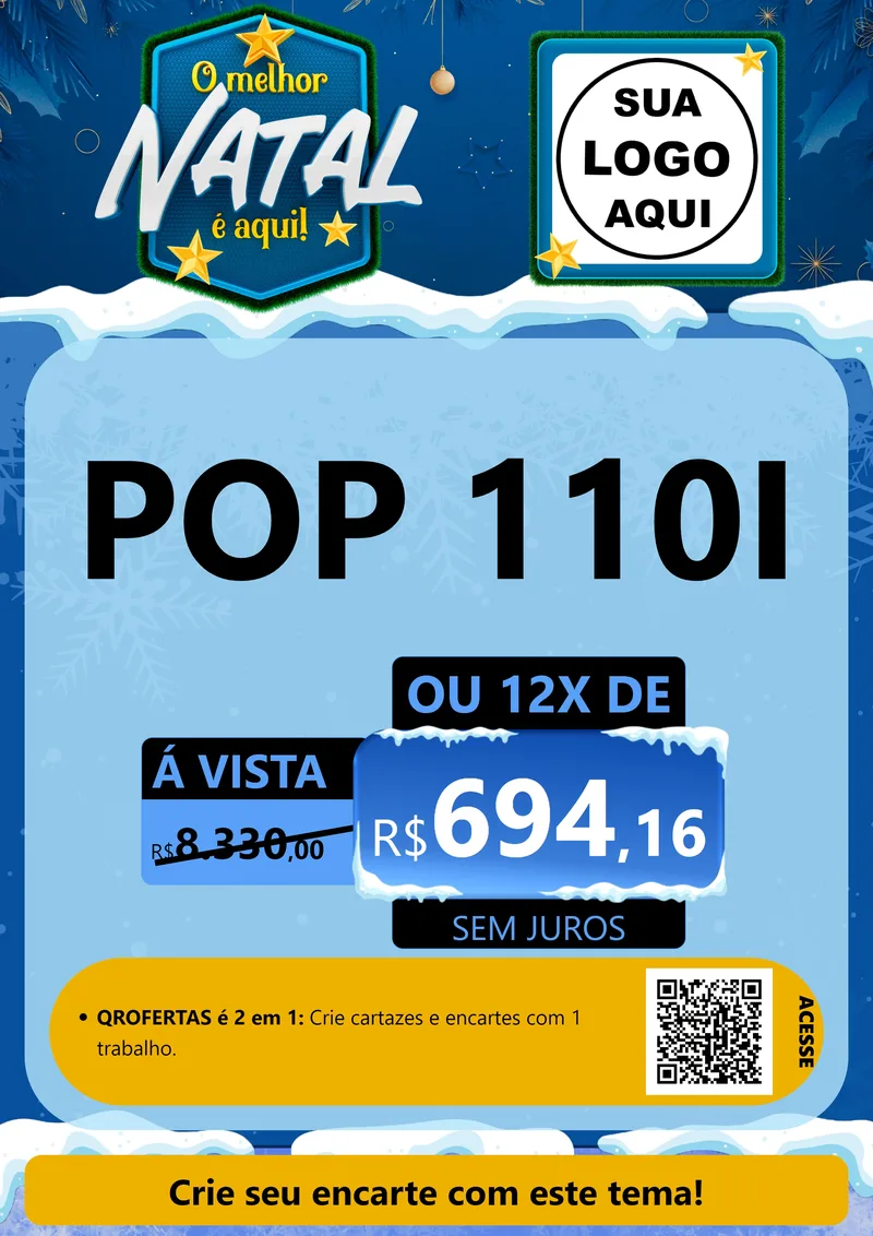 Modelo de Cartaz para Cartaz A4 Vertical com o tema O Melhor Natal É Aqui! para Concessionaria de Motos