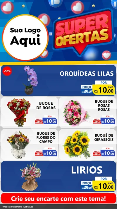 Modelo de TV para TV Vertical com o tema Super Ofertas para Floricultura e jardim