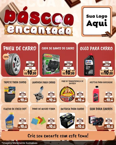 Modelo de Rede Social para Feed Instagram com o tema Páscoa Encantada para Auto peças