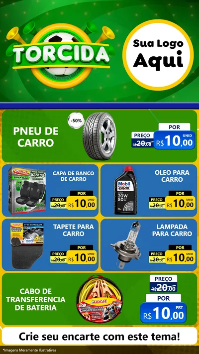 Modelo de TV para TV Vertical com o tema Torcida para Auto peças