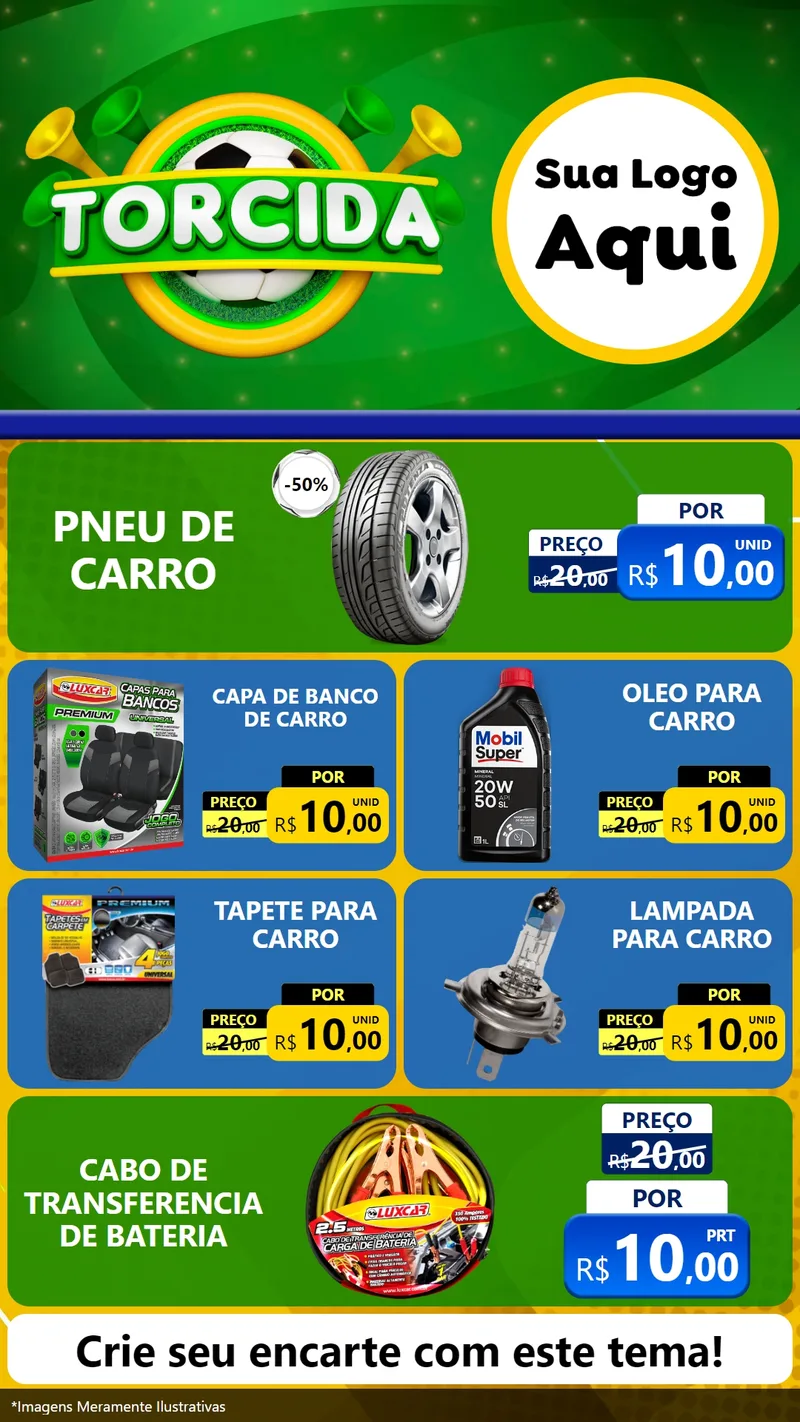 Modelo de TV para TV Vertical com o tema Torcida para Auto peças