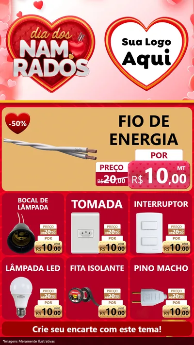 Modelo de Rede Social para Stories com o tema Dia dos Namorados para Materiais Elétricos