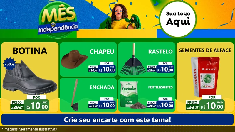 Modelo de TV para TV Horizontal com o tema Mês da Independência para Agropecuária