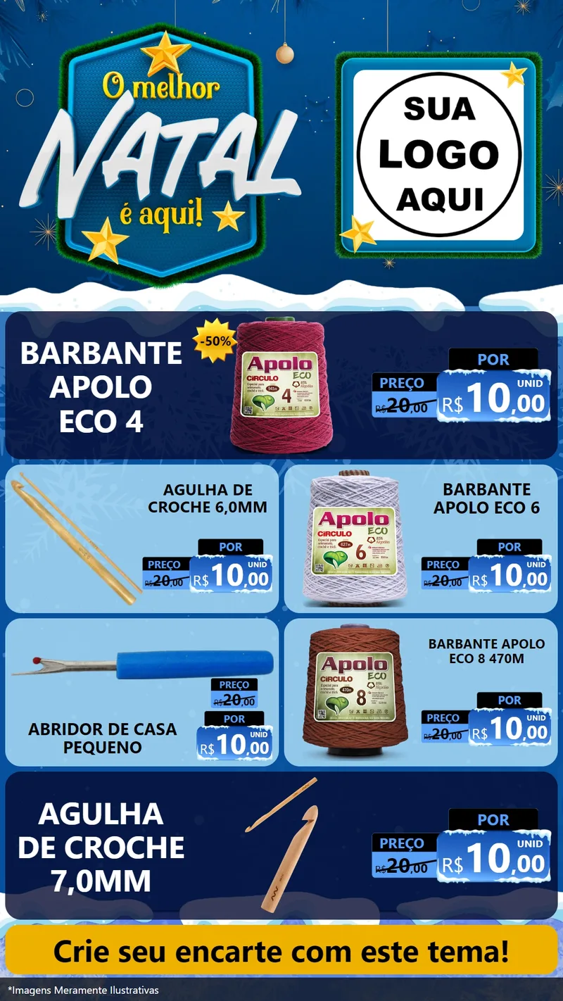 Modelo de TV para TV Vertical com o tema O Melhor Natal É Aqui! para Armarinho e Aviamentos
