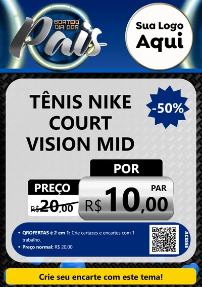Modelo de Cartaz para Cartaz A4 Vertical com o tema Sorteio Dia Dos Pais para Calçados