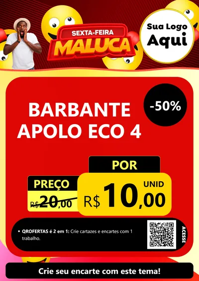 Modelo de Cartaz para Cartaz A4 Vertical com o tema Sexta-feira Maluca para Armarinho e Aviamentos
