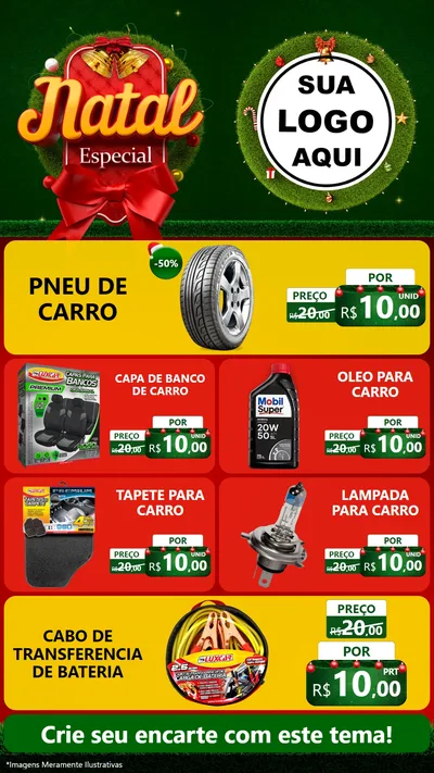 Modelo de TV para TV Vertical com o tema Natal Especial para Auto peças