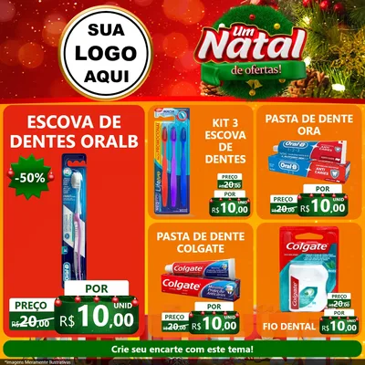 Modelo de Rede Social para Feed Facebook com o tema Um Natal de Ofertas para Higiene Pessoal