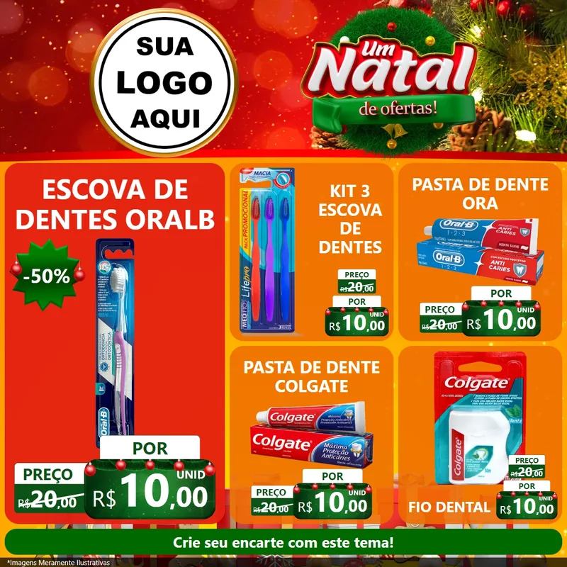 Modelo de Rede Social para Feed Facebook com o tema Um Natal de Ofertas para Higiene Pessoal