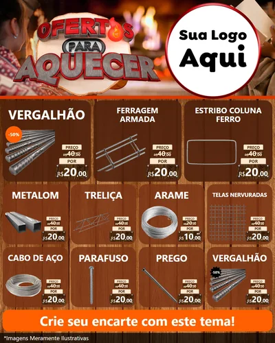 Modelo de Rede Social para Feed Instagram com o tema Ofertas Para Aquecer para Ferragens